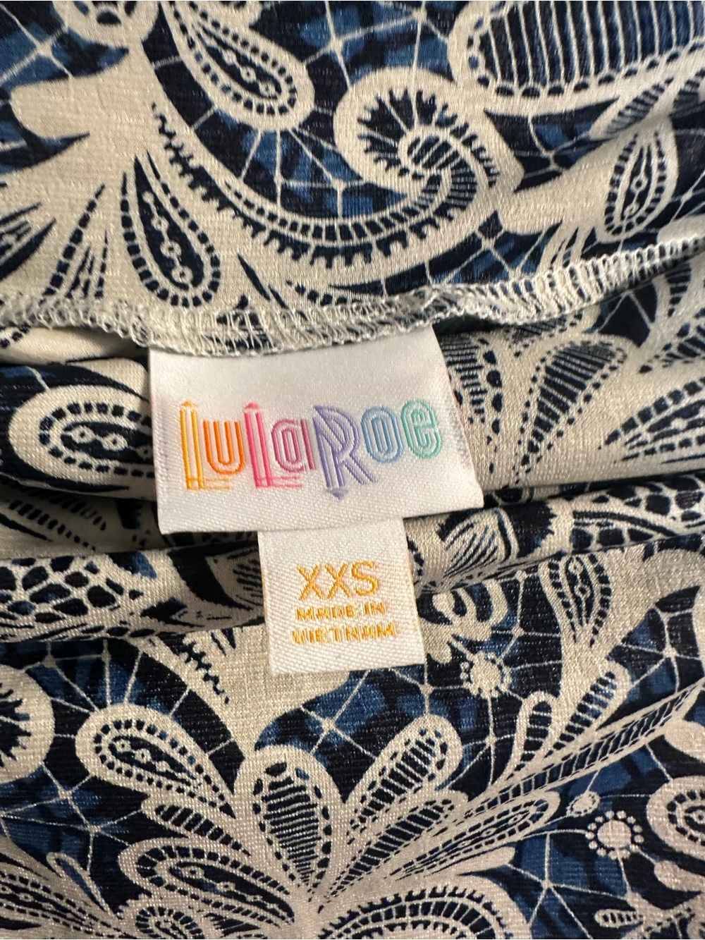 LuLaRoe Navy and White Paisley Maxi Skirt